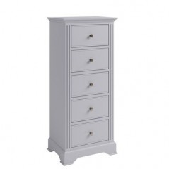 DC BP 5 Drawer Narrow Chest of Drawers Moonlight Grey